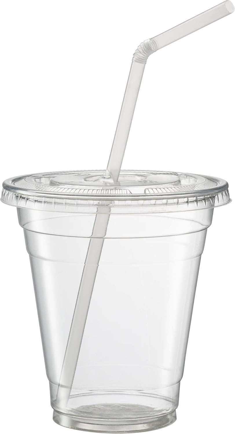 500 Pack Clear Flexible Straws 8.25 Inch Long × 0.25 Inch Diameter Disposable Drinking Straws
