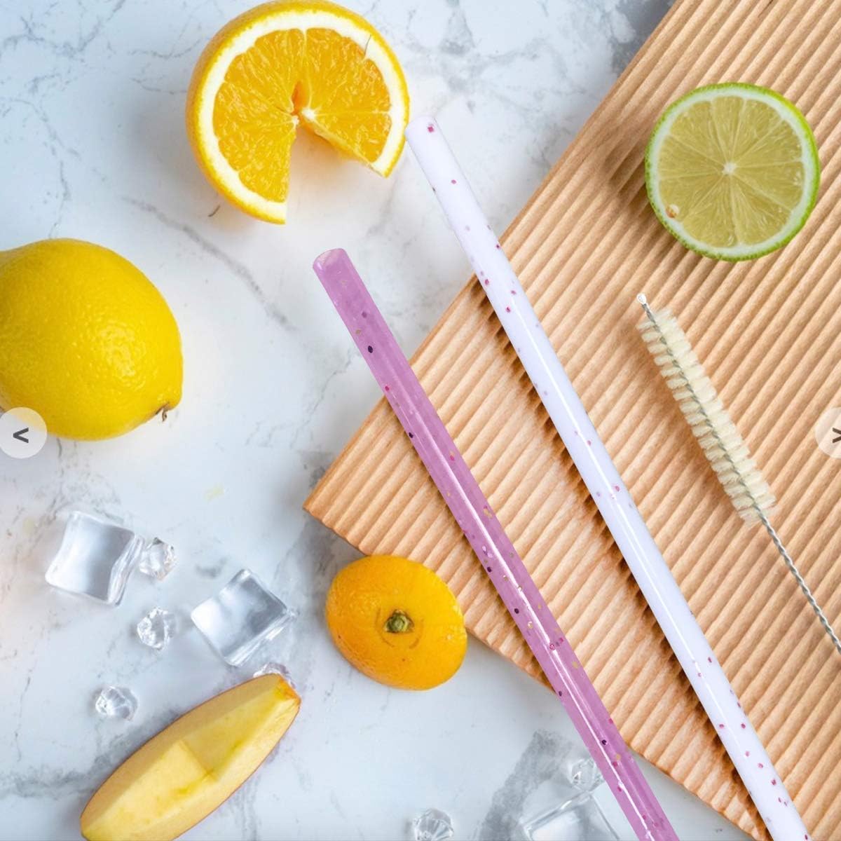 12 Pack Colorful Silicone Straws with Cleaning Brushes Reusable Eco-Friendly Straws, Cut-to-Fit Design (10in × 0.43in)