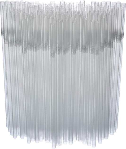 500 Pack Clear Flexible Straws 8.25 Inch Long × 0.25 Inch Diameter Disposable Drinking Straws