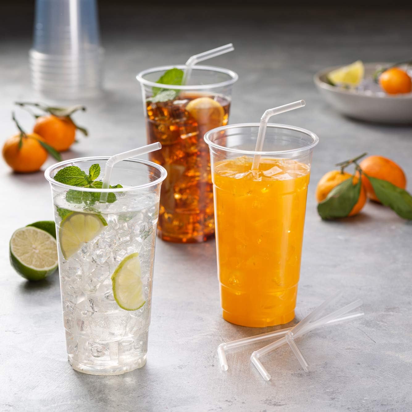 500 Pack Clear Flexible Straws 8.25 Inch Long × 0.25 Inch Diameter Disposable Drinking Straws